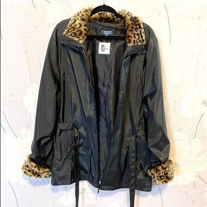 Vintage Marcelle Renee Coat Faux Fur Collar Black 3X